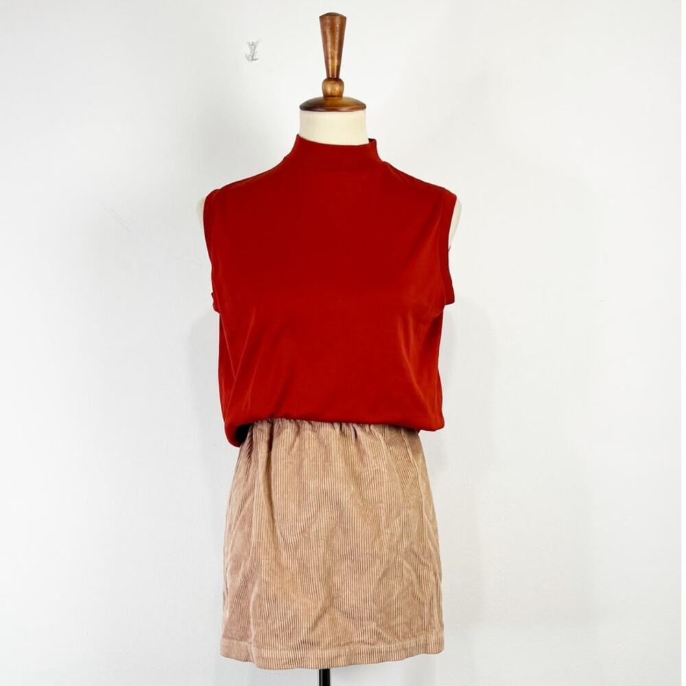 Vintage red tank top Donnkenny sportswear sleeveless knit Size Large